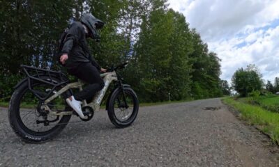 Electric hunting bike on a dirt trail