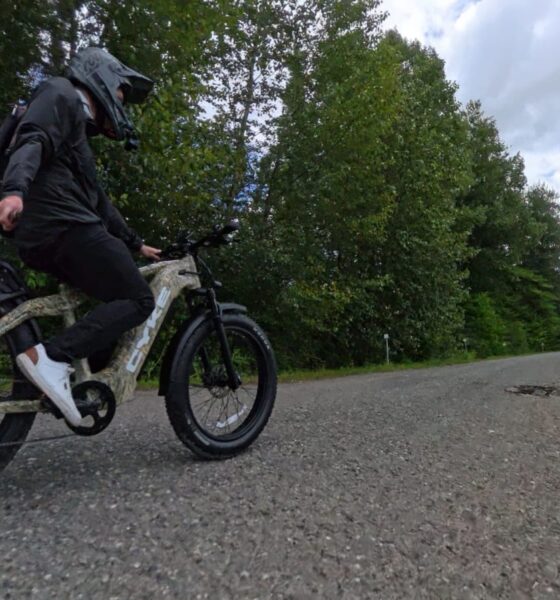 Electric hunting bike on a dirt trail