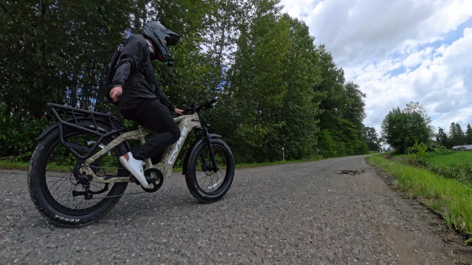 Electric hunting bike on a dirt trail